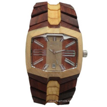 Reloj de pulsera de alta calidad Hlw091 OEM de madera y reloj de pulsera de bambú para hombres